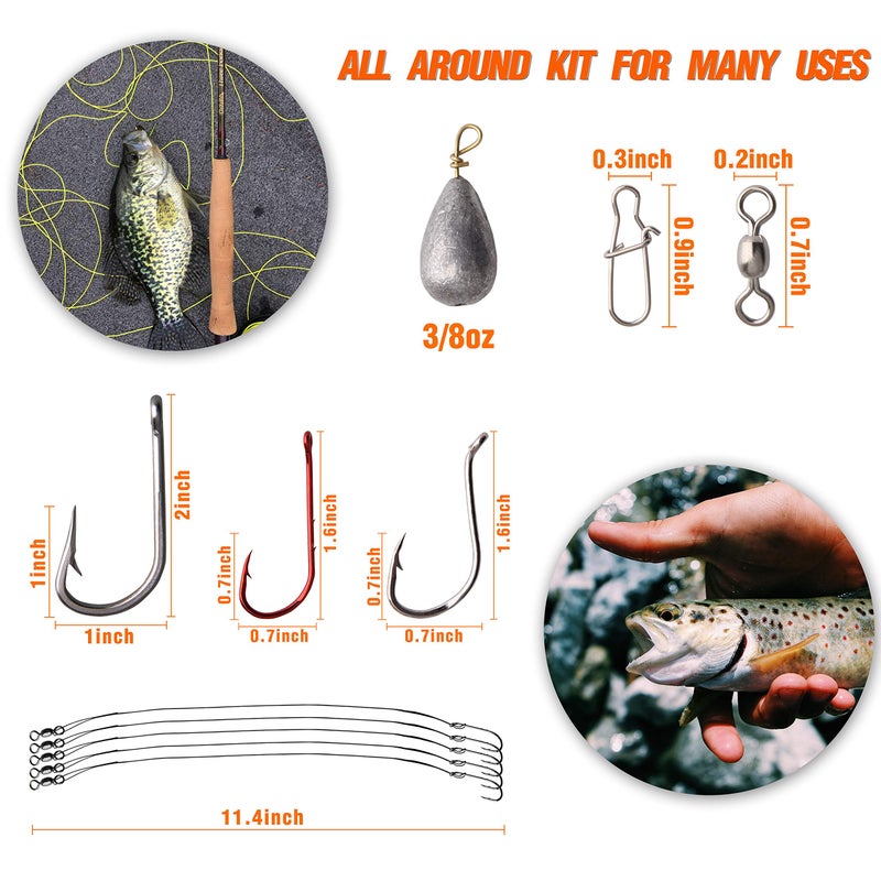 Shaddock Fishing Saltwater Fishing Tackle Kit, Surf Fishing Gear Set Includes Saltwater Lures, Bait Rigs, Swivel, Hooks, Sinkers Weights, Wire Leaders Various Accessories, 157pcs Kit - Image 4